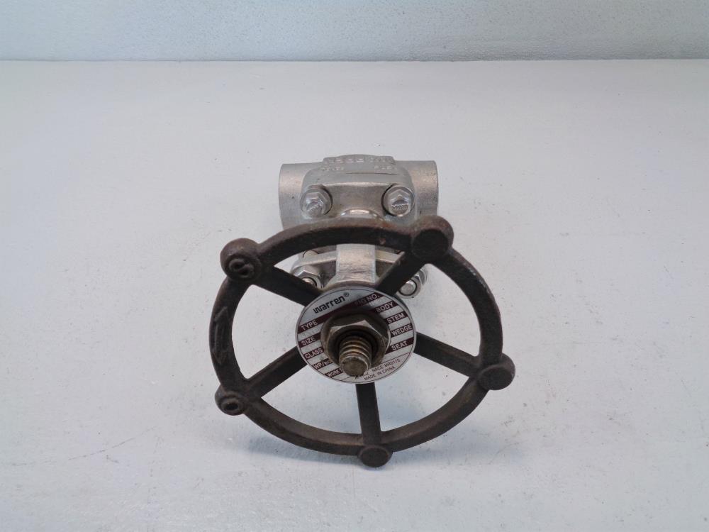 Warren 1-1/4" NPT 800# Stainless Steel Gate Valve 801HF-T